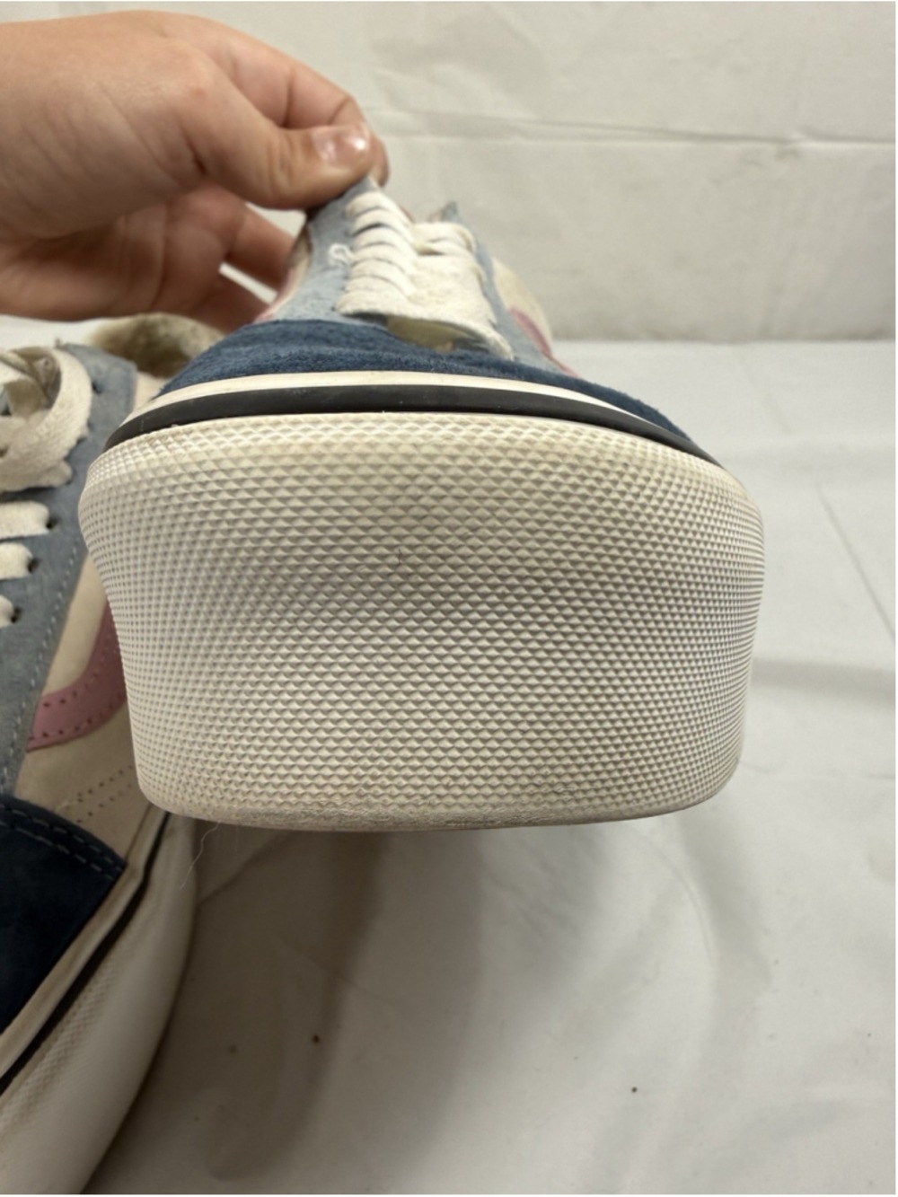 VANS Old Skool Sneakers Stackform Low Suede Sherpa White Blue size 8 - Picture 13 of 16